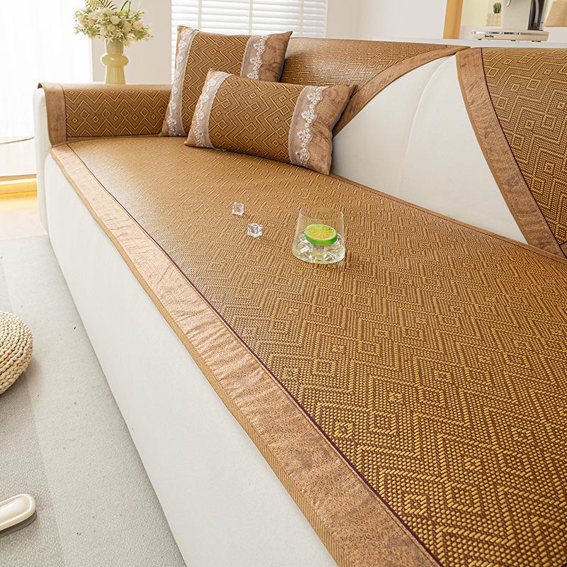 Ретро Подушка для дивана Летняя Новая Ротанговая Подушка для сиденья Чехол Тканевый Коврик Цельный Прямой Комбинированный Подушка для сиденья дивана