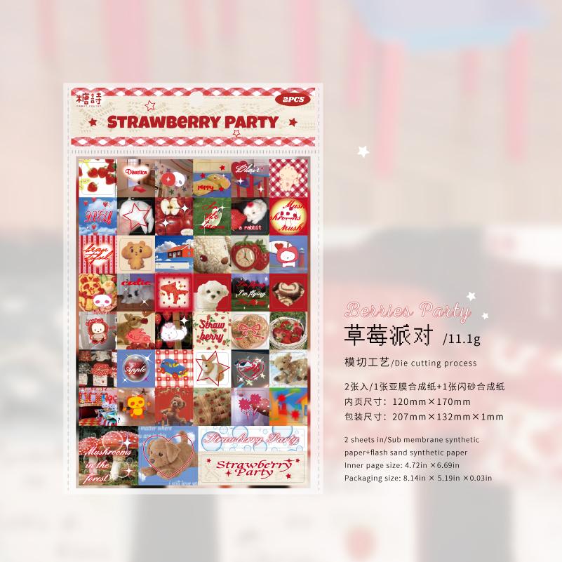 2 листа/пакет Синтетическая бумага Блестящая серия «Фэнтези» Фэнтези Маленькие квадратные декоративные наклейки Для фоторамок Календарь