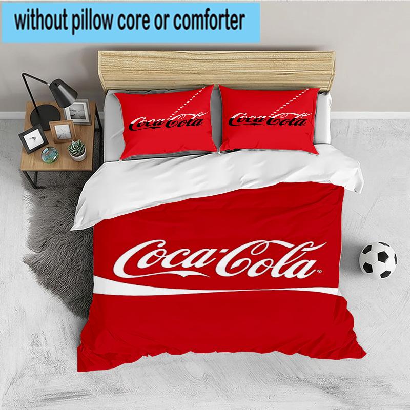 Coca-cola Artwork Design 3PCS Bedding set,Ideal for 1pc Duvet Cover And 2pcs Pillowcases Perfect for Fan gift,Ideal for Bedroom, Dormitory