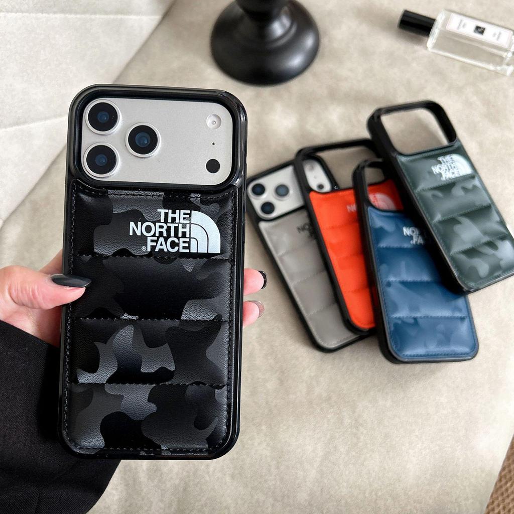 Новый кожаный чехол-камуфляж 3D для Apple iPhone15 Pro Max - Стиль пуховика для осени/зимы