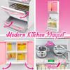 Детский набор игрушечной кухни Симуляция Мини-кухонная утварь Модель холодильника Игрушка для игры девочек Игровой домик Подарочная коробка