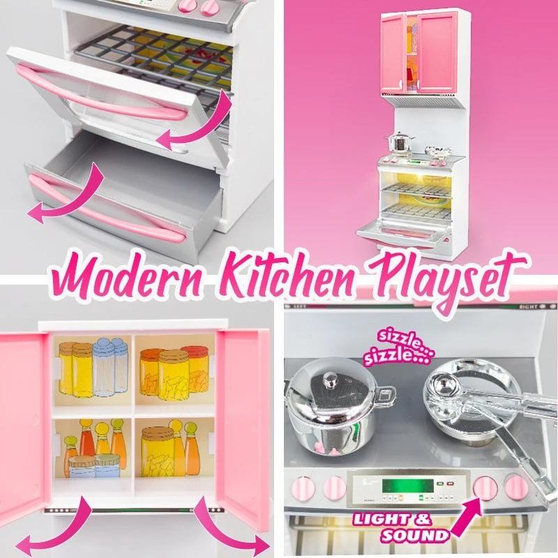 Детский набор игрушечной кухни Симуляция Мини-кухонная утварь Модель холодильника Игрушка для игры девочек Игровой домик Подарочная коробка