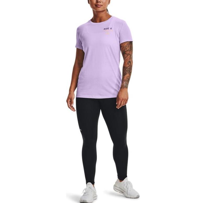 Under Armour Однотонный свитер с круглым вырезом и принтом в виде букв, женские топы, фиолетовый 1372682-515