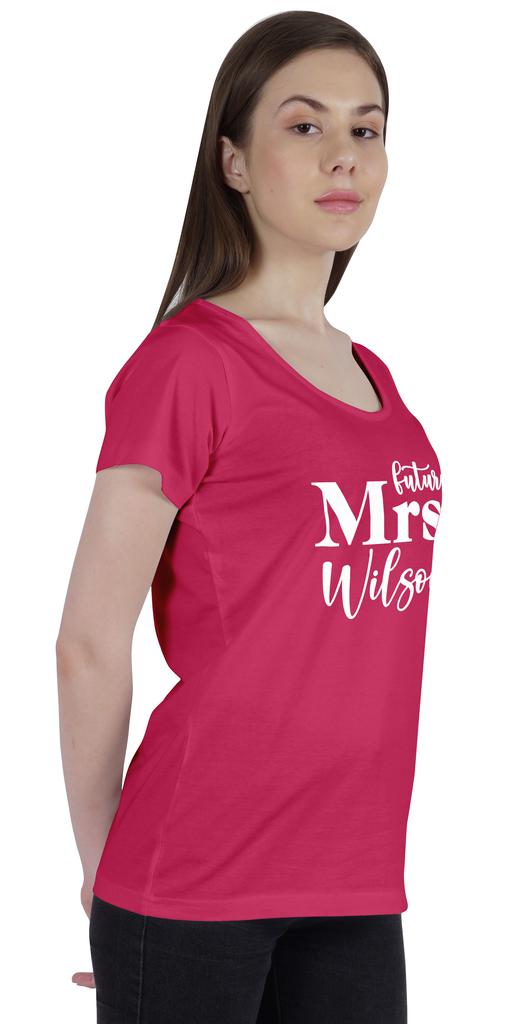 Inkdotpot Персонализированная женская футболка с надписью «Будущая миссис» на свадьбу