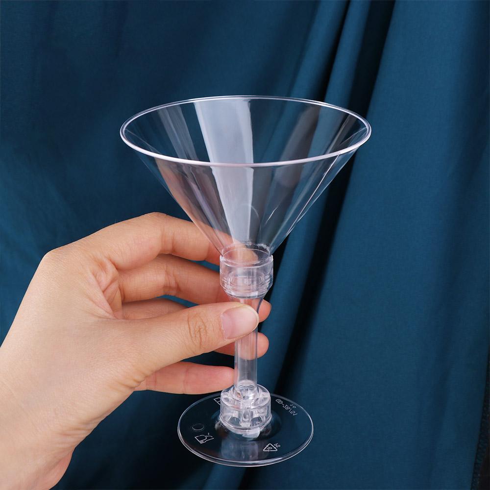 20 Pcs Unbreakable Disposable Wine Glass Clear Goblet Plastic Margarita Glasses  Champagne