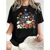 Женская футболка с принтом «Цветы, поглощающие солнечный свет», летняя повседневная, с коротким рукавом, круглым вырезом, свободная, хлопковая, спортивная одежда
