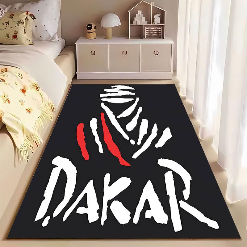 Dakar Logo Black and White Design suitable as a non-slip mat for the living room or bedroom sofa