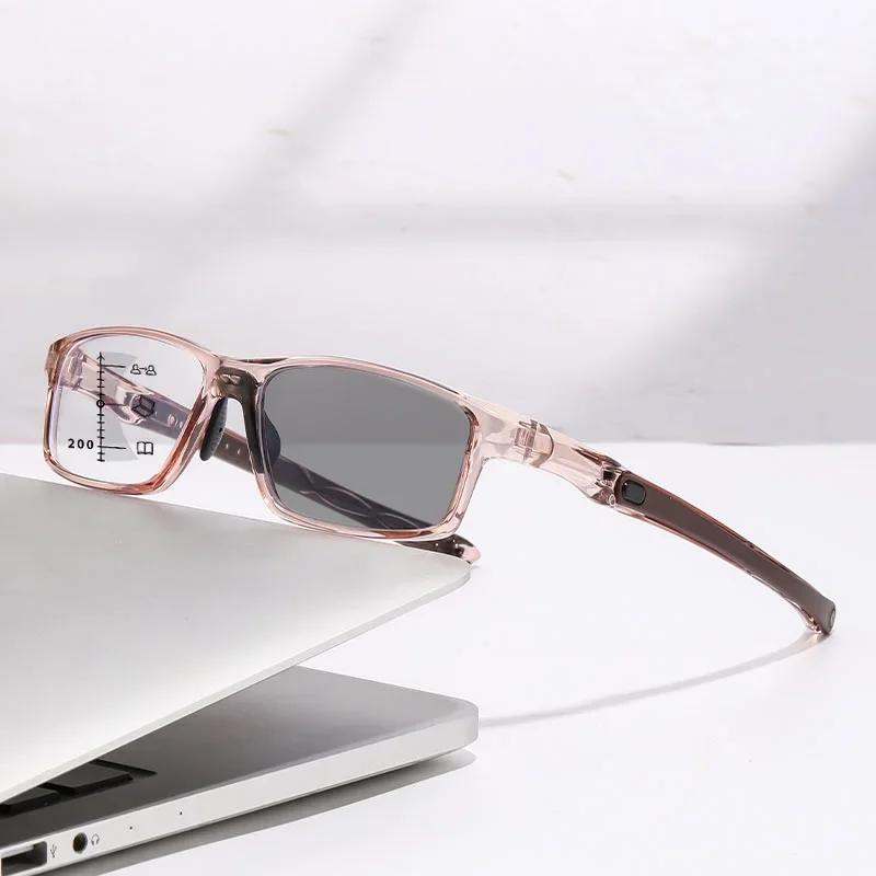 TR90 Спортивные фотохромные мультифокальные очки для чтения унисекс прогрессивные очки для близи и дали пресбиопия анти-синий свет плюс диоптрийные очки