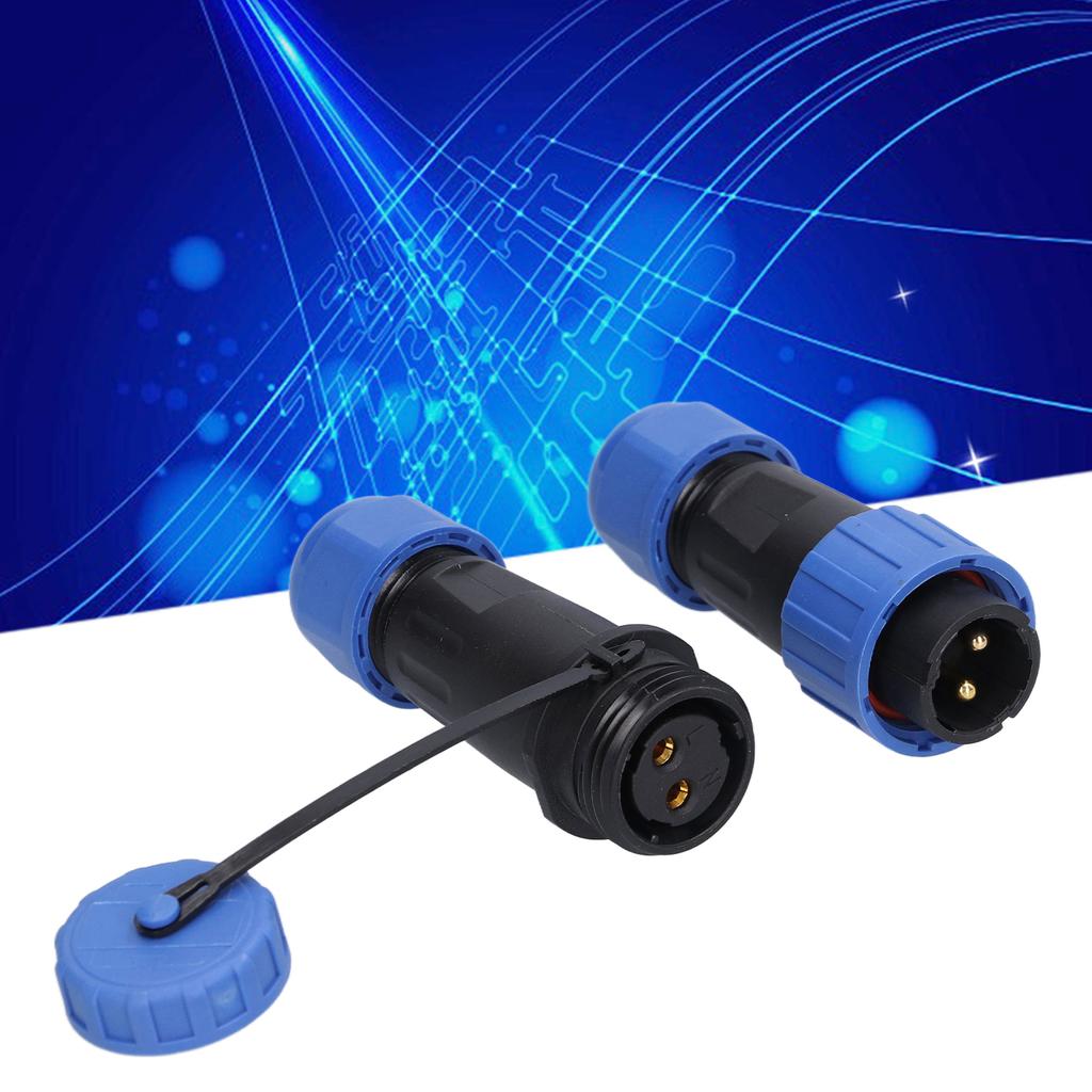 Авиационная розетка IP68 водонепроницаемая беспаечная мужская и женская пара разъемов 2 контакта 20A LP16