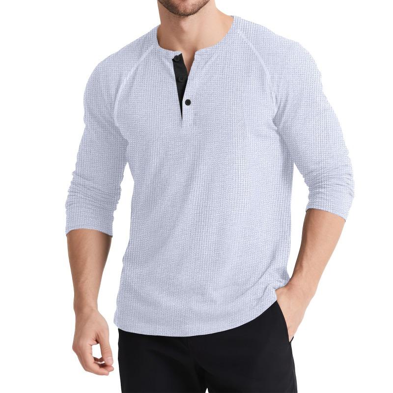 Men S Long Sleeve Knit Polo Shirt Casual Plus Size Stand Collar