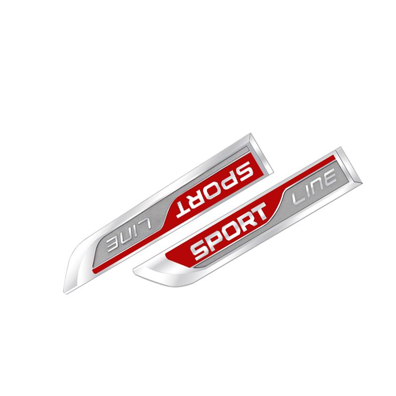 HGWE4 Metal Sport Line Badge 3D Stickers Car Body Side Emblem Decal Car Styling For Skoda Octavia Fabia Rapid Kodiaq Karoq Superb A7