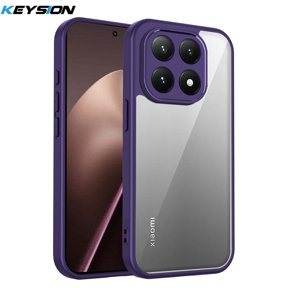 KEYSION Прозрачный чехол для телефона для Xiaomi 15T 15T Pro 5G Мягкий силикон+ПК Прозрачная противоударная задняя крышка для телефона для Xiaomi 15T Pro