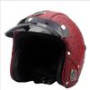 PU Leather Half Face Helmet Retro Style DOT Approved Motorcycle E-Bike Men Women