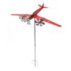 Metal Aircraft Weather Vane 3D Red Rustproof Smooth Airplane Windmill Wind Spinner for Garage Dome