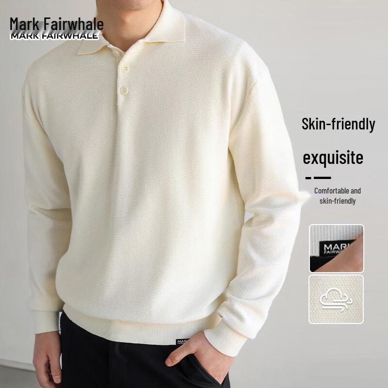 Mark Fairwhale Men's Old Money Style Polo Collar Knit Sweater