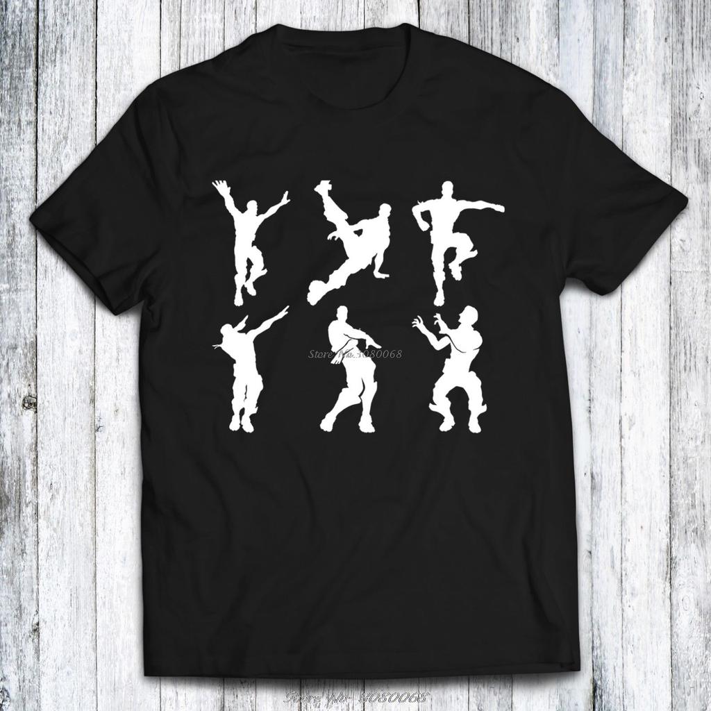 Fort Dance Emotes Black White Tshirt Funny Gaming Merch Dab Unisex Harajuku Tops T Shirt Fashion Tees