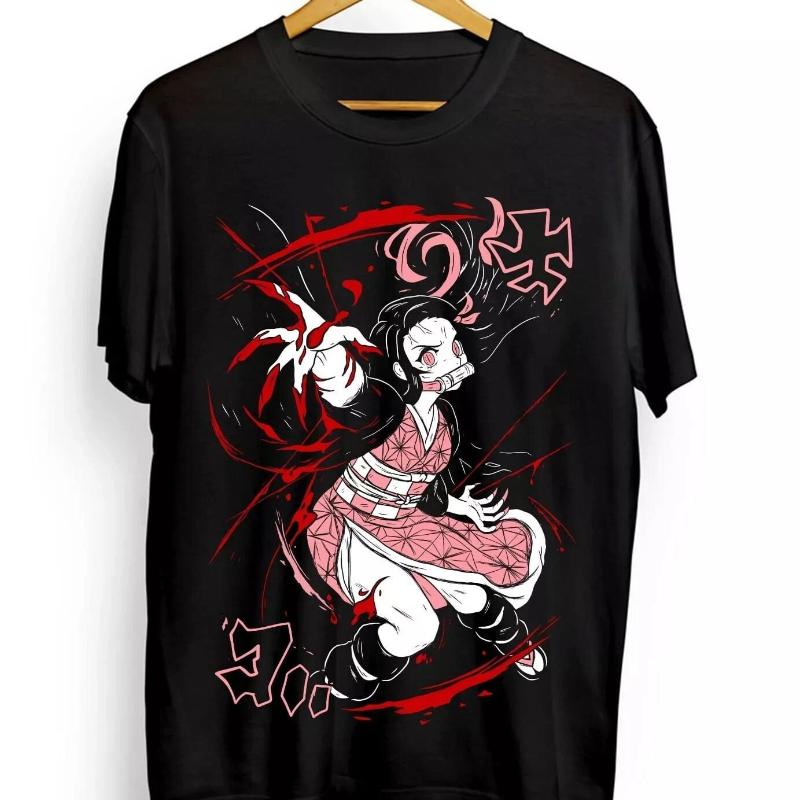 Nezuko T-shirt Demon Killer Kimetsu No Yaiba Tanjiro Summer New Men's and Women's Streetwear