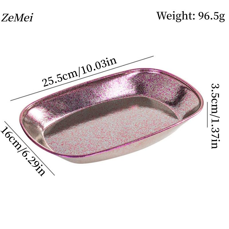 10 inch Pure Titanium Rectangle Dinner Plate,Heat-Resistant Home Salad Plate Dinner Dishes Dessert Tray Tableware,Kitchenware