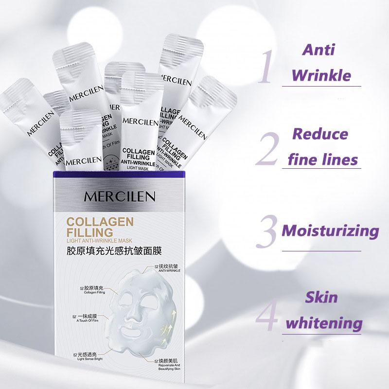 MERCILEN 20 шт. коллагеновая светочувствительная маска для лица против морщин увлажняет разглаживает мелкие морщины восстанавливает влагу нежная кожа