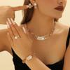 Fashion Charm Light Luxry Jewelry Set Necklace And Bracelet For Ladies