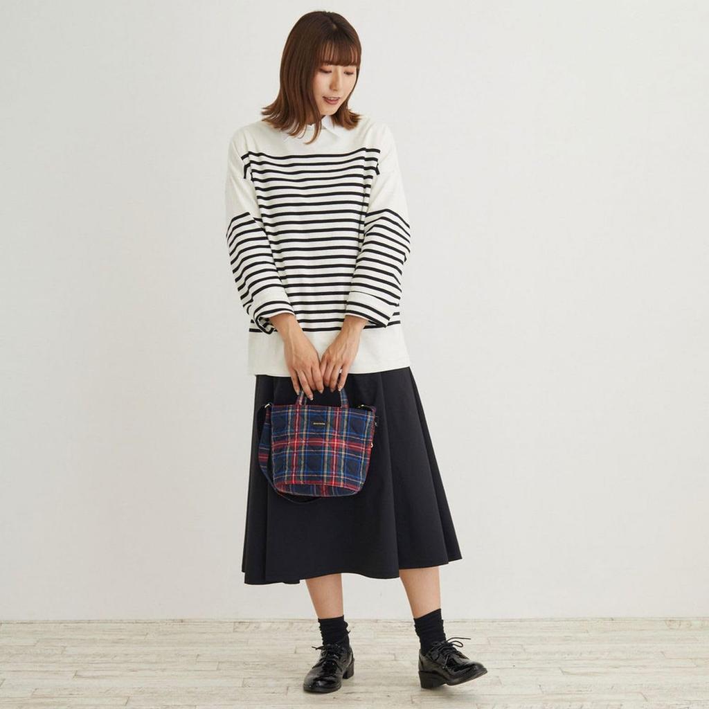 1211 Клетчатая стеганая отдельно стоящая мини-сумка через плечо EU Baby Lou Check Quilt B [Rootote] (коричневый)