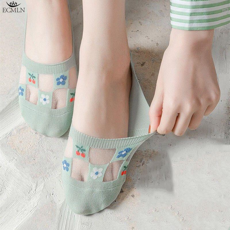 Womens Sheer Ankle Socks Girls Lace Mesh Nylon Socks Ultrthin Transparent See Through Summer Sock