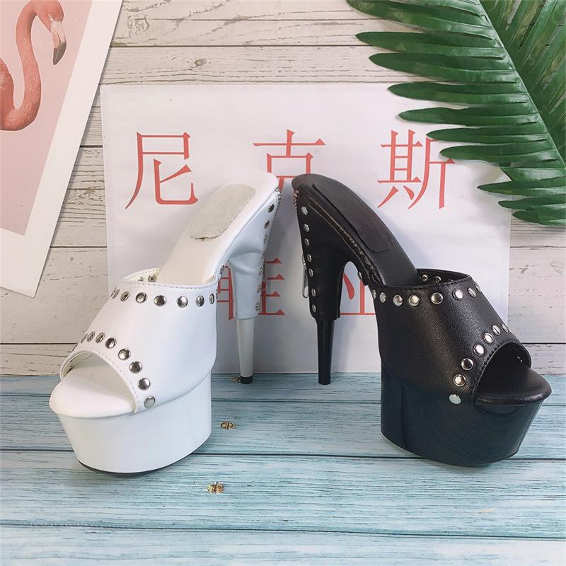 Сандалии модные тапочки женская верхняя одежда весна и лето 2025 новые рыбий рот толстая подошва шпилька высокие каблуки высокие чувства шпилька