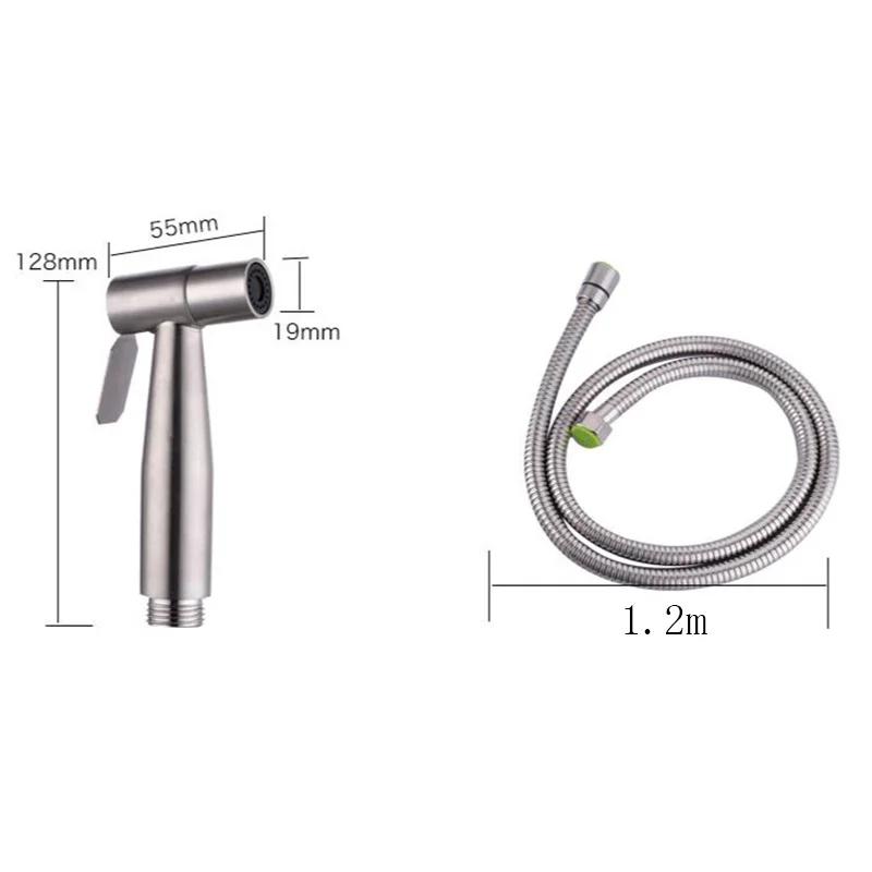 Черный ручной туалетный биде-спрей из нержавеющей стали, набор с шлангом и самоочищающейся душевой лейкой