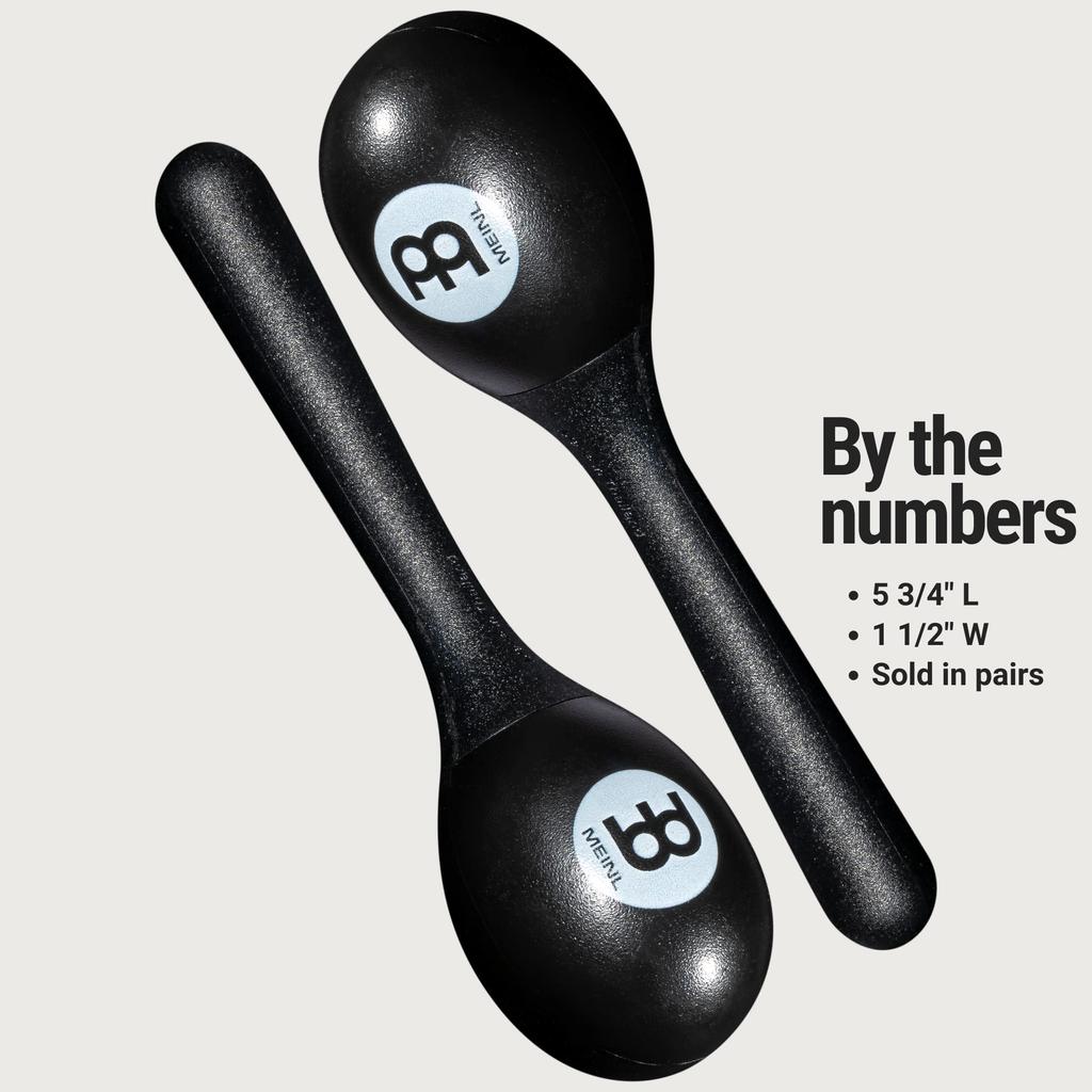 MEINL Percussion Plastic Egg Maracas (Pair) in Black (PEMBK)