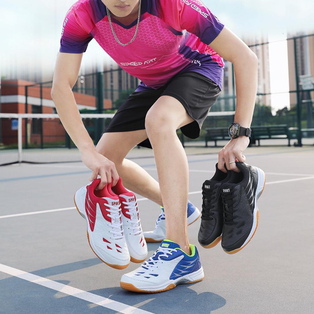 Мужская и женская обувь Обувь для настольного тенниса Весна и осень Низкая кожаная спортивная обувь для пар Обувь для бега и бадминтона