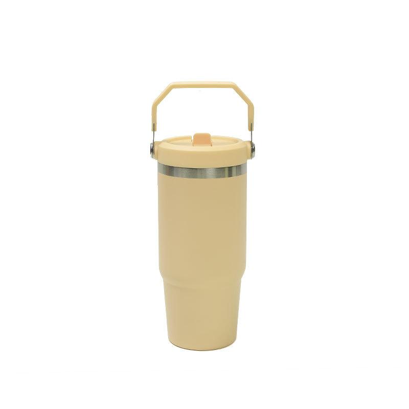 New 20Oz Vacuum Stainless Steel Thermos Cup, Portable Handle Car Cup, Water Cup With Straw