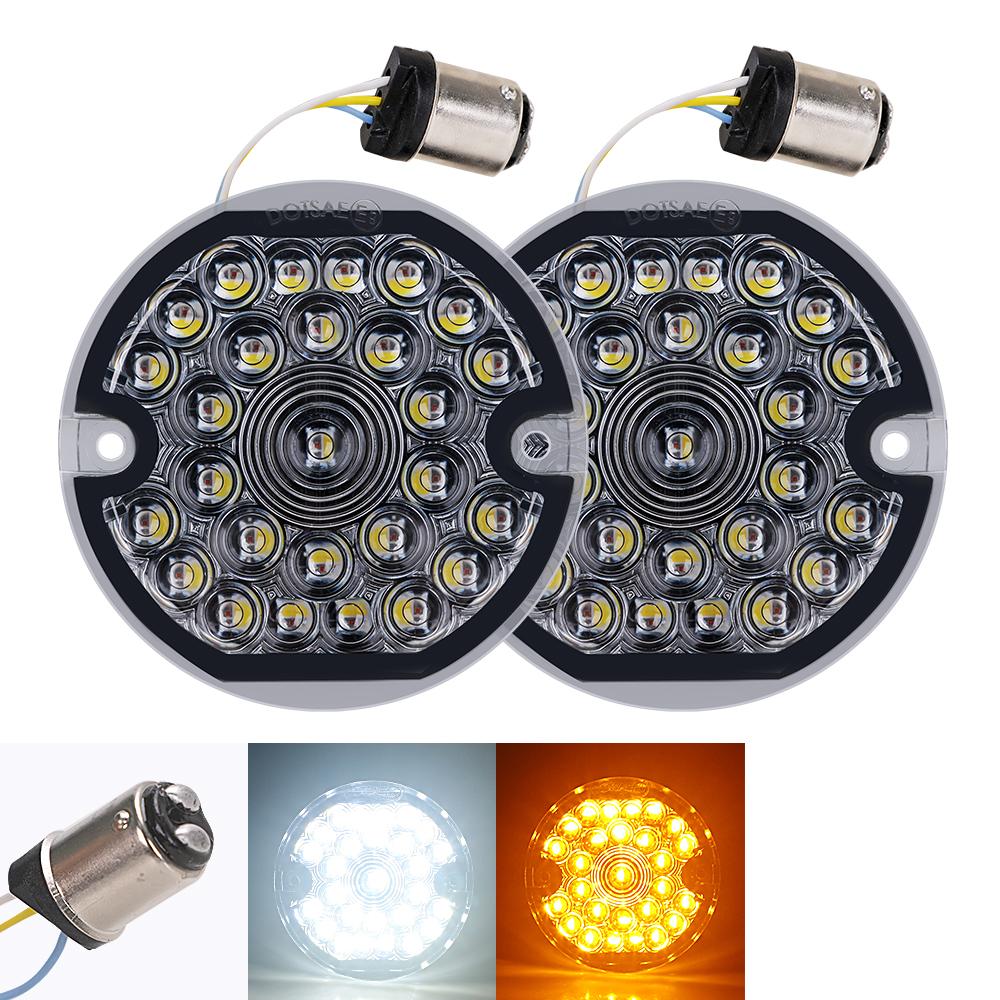 Motorcycle Turn Signal Light for Harley Davidson White Color Running Lights Flashing Amber Turning Lights