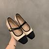 Flat-bottomed Square-headed French Mary Jane Single Shoes Women's Shoes 2025 New Summer Xiaoxiangfeng Soft-soled Beanie Ladyshoes