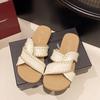 Flat-soled sandals women's outer wear summer new flat-soled cross-strapped retro soft-soled cool slippers