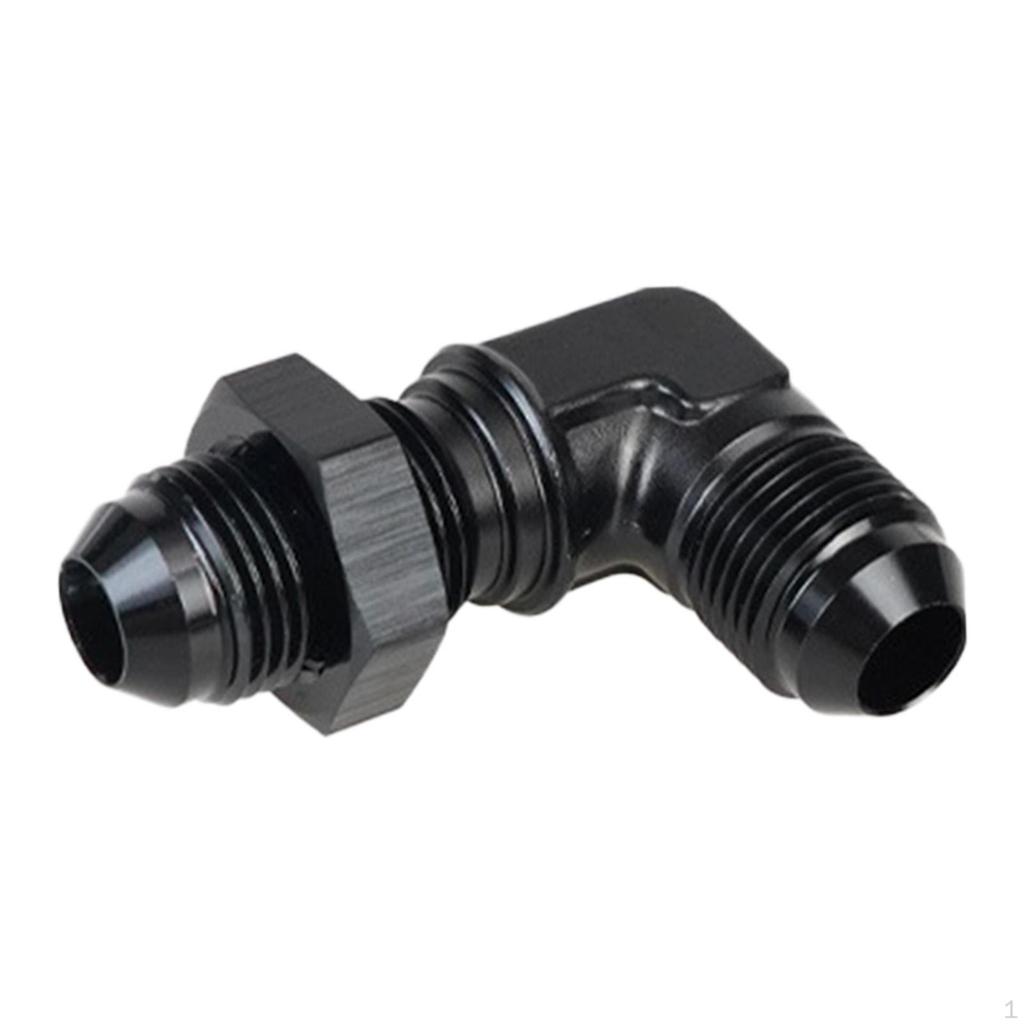 Bulkhead Fuel Fitting 90 Degree Full Flow Elbow Adapter Black Joint