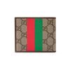 Gucci Винтажный Кошелек С Принтом Логотипа Складной Холст И Кожа Мужской Кошелек Эбеново-Коричневый 671652-US7EC-9396