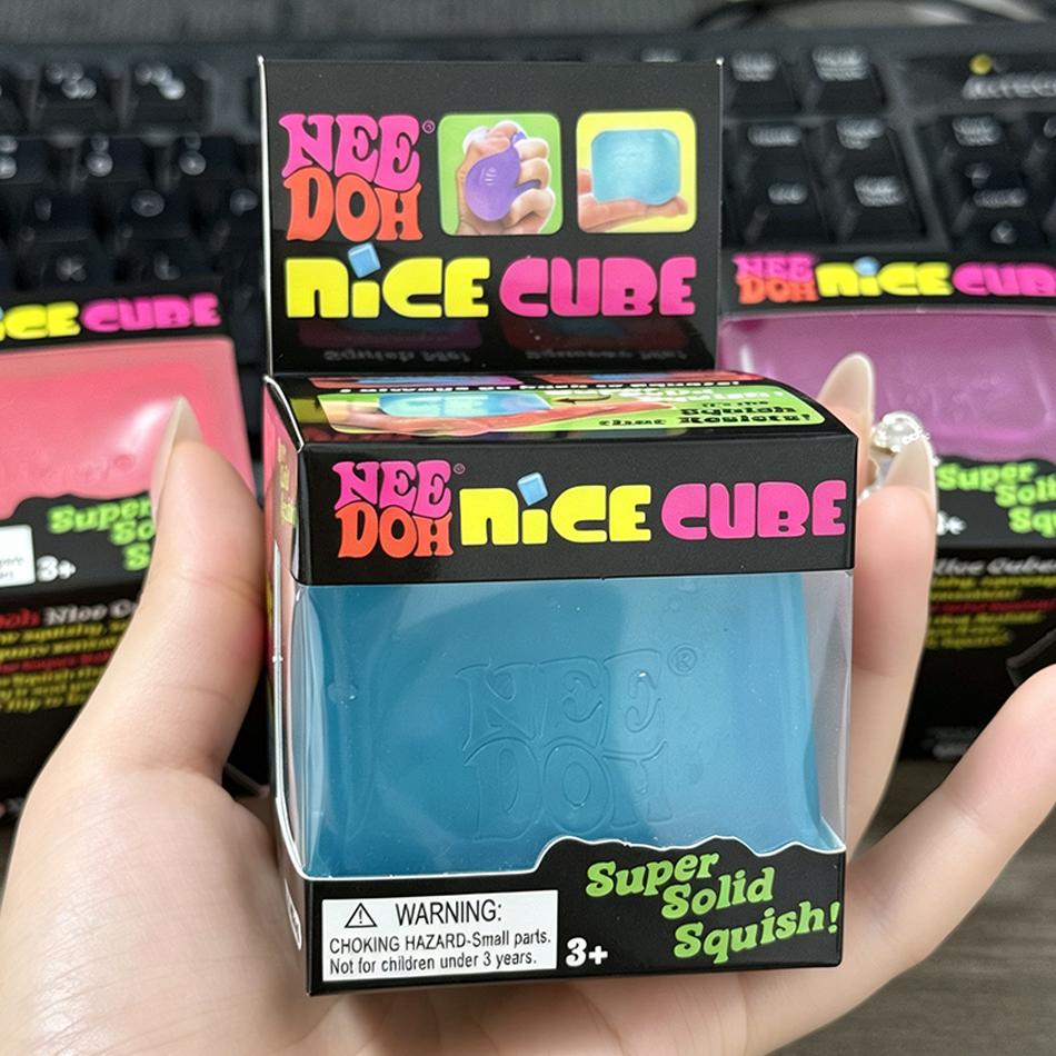 Needoh Nice Cube Сенсорный Снятие Стресса Игрушка-Фиджет Для Тревоги и Концентрации Настольный Сенсорный Куб Для Взрослых Праздничный Подарок