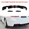 Диффузор заднего бампера Губа Для BMW F30 MT MP 325i 330i 2013-2019 Двойной выхлоп Черная губа С разделителями света Накладка Спойлер