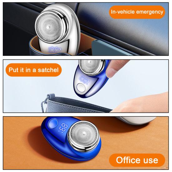 Мужская электробритва с цифровым дисплеем Type-C, перезаряжаемая мини-роторная бритва для путешествий, портативный беспроводной инструмент для удаления волос, триммер для бороды