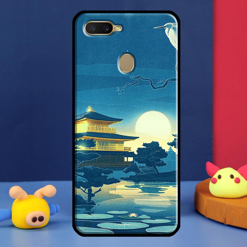 Японский стиль Искусство Чехол для Oppo A16 A76 A96 A58 A78 A98 A5 A9 A91 A15 A17 A77 A52 A72 A74 A94 A54S A57S Чехол