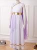 Kids Grecian Style Toga Dress Flowy Tulle Sleeveless Gown for Halloween Performance Costume