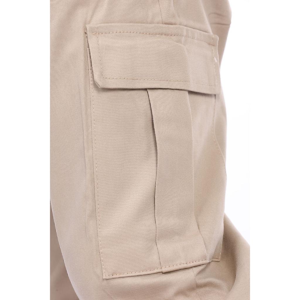 Мужские качественные хлопковые сезонные брюки-карго с эластичной резинкой на талии и габардиновым карманом на штанинах