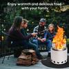 Stainless Steel Mini Desktop Firepit Outdoor Backyard Patio Picnic Wood Burning Fireplace Heavy Duty Smokeless Camping Stove Burner