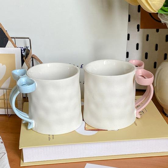 Керамическая кофейная кружка, элегантная чайная чашка для женщин, праздничная кружка с бантом и ручкой из ленты, кружка для горячих и холодных напитков, подарки на день рождения Святого Валентина