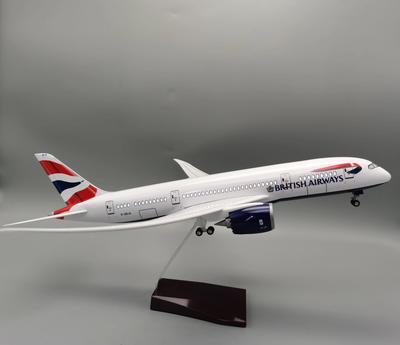 Литой смоляной самолет 47 см B787 British Airways Самолет 1/130 Масштабная модель самолета со светодиодной подставкой Домашний настольный декор