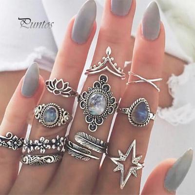 Женские кольца в ретро стиле. 11 шт