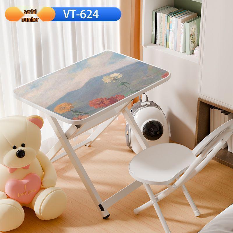 Детский портативный многофункциональный складной стол для учебы и набор стульев - Не требует установки