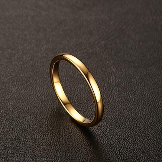 Популярный бренд Вольфрам Размер Прочный [Rockyu] Кольцо, 14, Мужское, Золото, 2 мм, Простой,