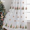 1 шт. LOZUJOJU Рождественский стиль Прозрачные шторы Изысканные вышитые тюлевые шторы для гостиной спальни балкона окна Домашний декор