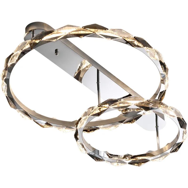 Современная роскошная светодиодная хрустальная потолочная люстра, круглая хромированная люстра, кухонный остров, лампа для спальни, кабинета, столовой, декора, осветительное приспособление